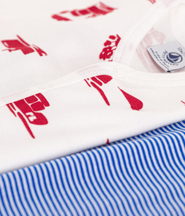 Juego de 2 monos cortos de algod&oacute;n con motivo de puerto para beb&eacute; multicolor