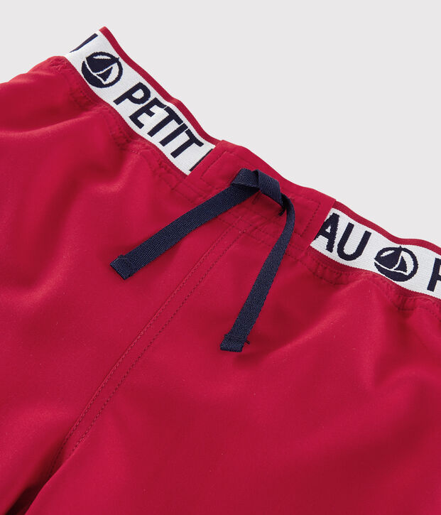 Short de ba&ntilde;o reciclado de ni&ntilde;o rojo