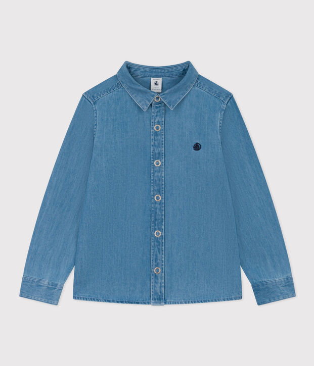 Camisa vaquera ligera para ni&ntilde;o azul