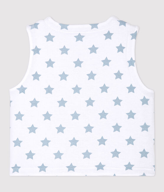 Chaleco reversible de bebé de algodón acolchado blanco ECUME/gris MISTIGRI
