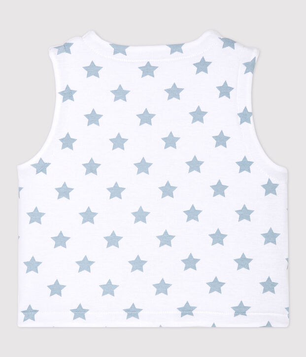 Chaleco reversible de beb&eacute; de algod&oacute;n acolchado blanco/gris