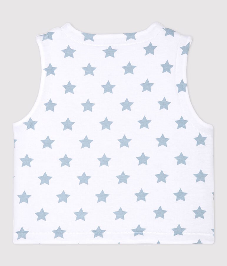 Chaleco reversible de beb&eacute; de algod&oacute;n acolchado blanco/gris