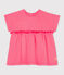 Blusa de manga corta lisa para bebé niña rosa CUPCAKE