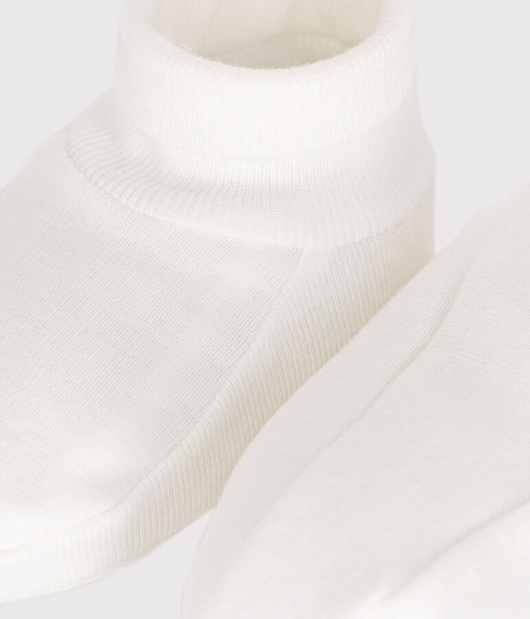 Patucos de algod&oacute;n para reci&eacute;n nacido blanco MARSHMALLOW