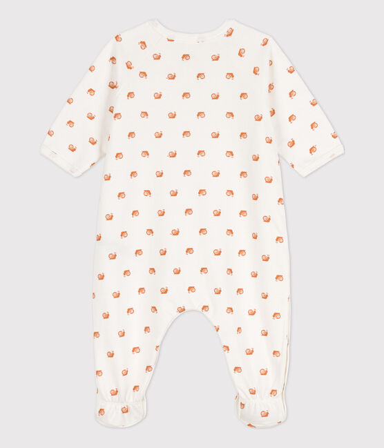 Pelele estampado de felpa para bebé blanco MARSHMALLOW/ ECUREUIL