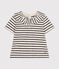 Blusa de manga corta de punto para bebé blanco AVALANCHE/azul SMOKING