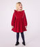 Vestido infantil liso de pana de manga larga rojo