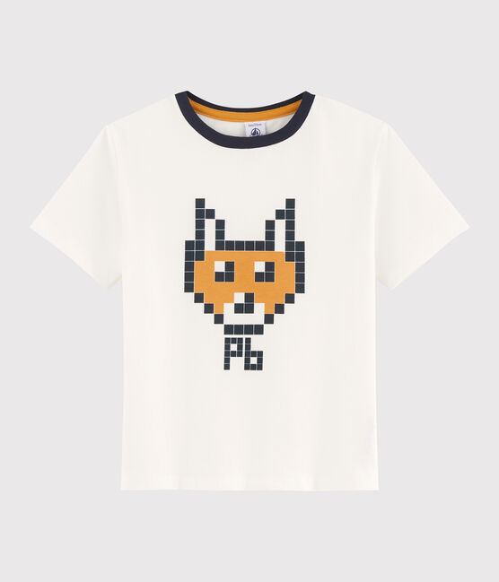 Camiseta serigrafiada para niño blanco MARSHMALLOW