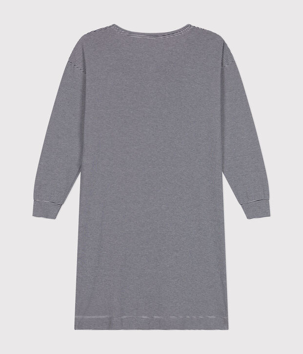Camis&oacute;n de algod&oacute;n a rayas para mujer azul/blanco
