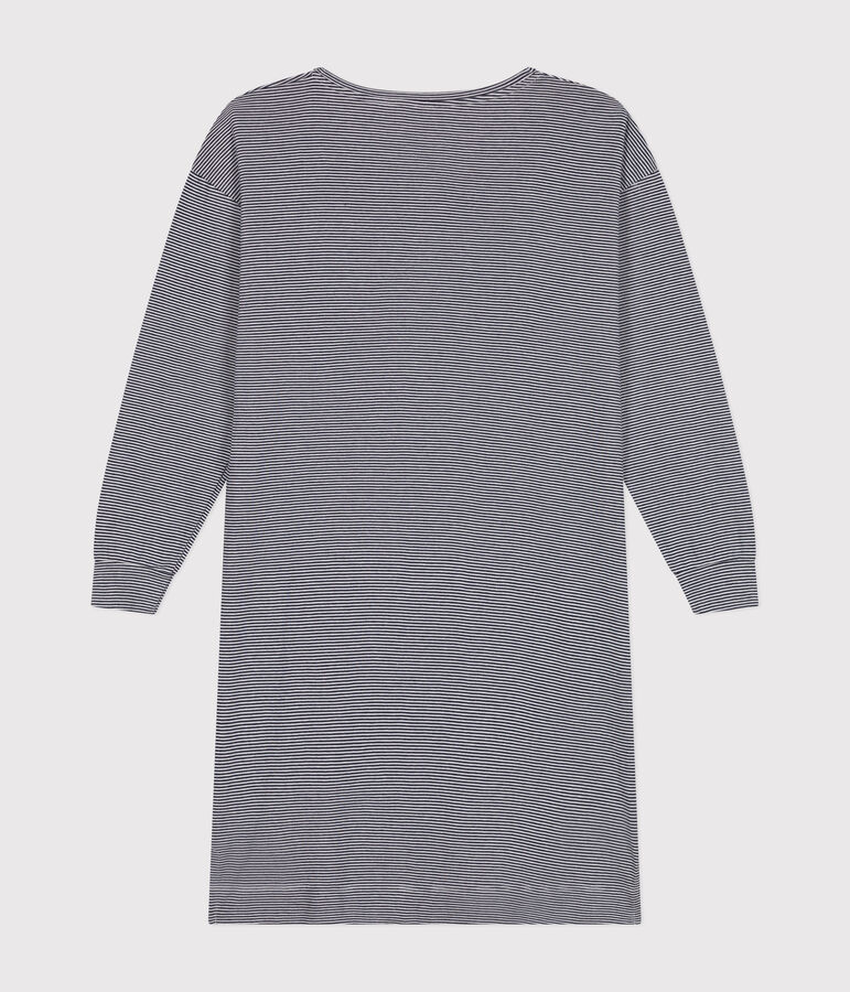 Camis&oacute;n de algod&oacute;n a rayas para mujer azul SMOKING/blanco MARSHMALLOW