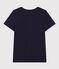 Camiseta LA RECTA de algodón con cuello redondo para mujer azul SMOKING