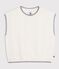 Jersey infantil sin mangas de lana y algod&oacute;n con detalle trenzado blanco