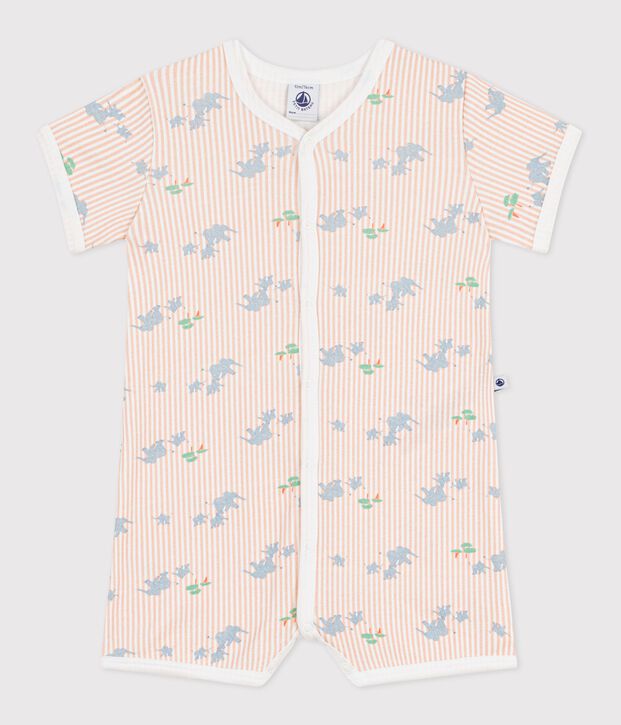 Pelele corto de algod&oacute;n con estampado de animales para beb&eacute; blanco/multicolor