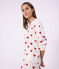 Pijama de algodón con estampado de corazones para mujer blanco MARSHMALLOW/rojo TERKUIT