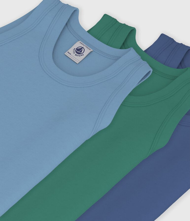 Juego de camisetas de tirantes infantiles lisas de algod&oacute;n multicolor