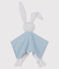 Peluche de punto, el emblemático tejido de Petit Bateau. azul ACIER/blanco MARSHMALLOW