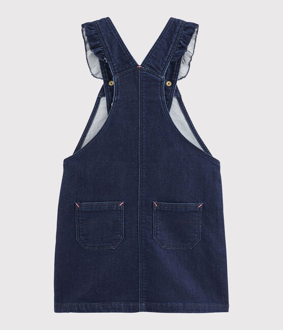 Vestido peto de niña azul DENIM BLEU FONCE