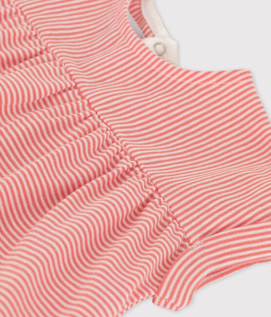 Blusa de manga corta de algodón ecológico para bebé rosa PAPAYE/ MARSHMALLOW