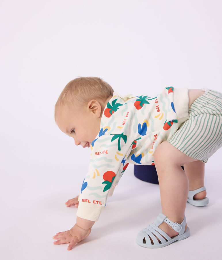 Sudadera de algod&oacute;n con capucha y estampado para beb&eacute; crudo/multicolor