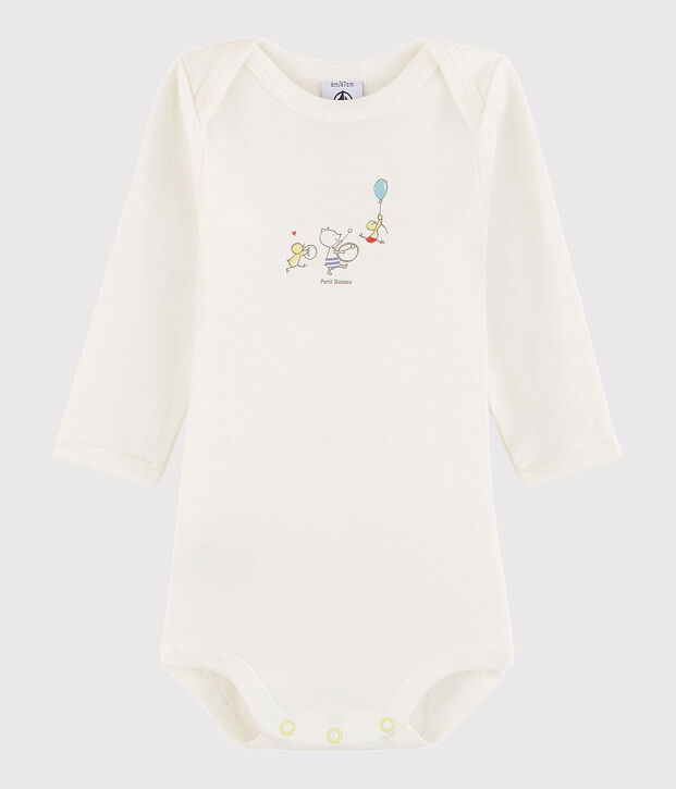 Bodi de manga larga de beb&eacute; ni&ntilde;a/ni&ntilde;o blanco/amarillo