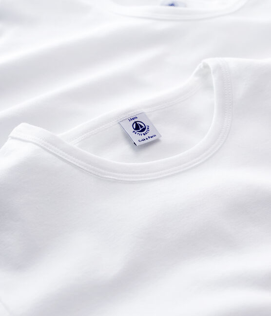 Lote de 2 camisetas de manga corta blancas de chico variante 1