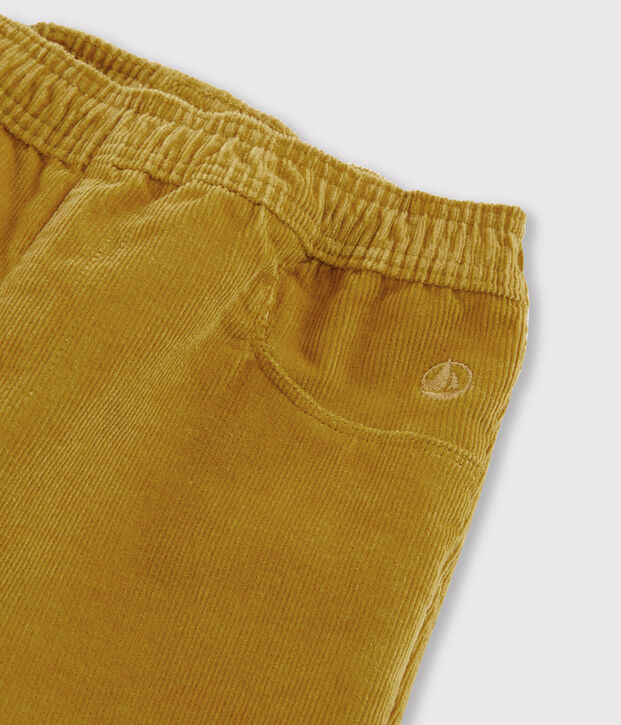 Pantal&oacute;n de terciopelo para ni&ntilde;a amarillo