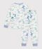 Pijama infantil de mulet&oacute;n con estampado de dragones blanco/multicolor