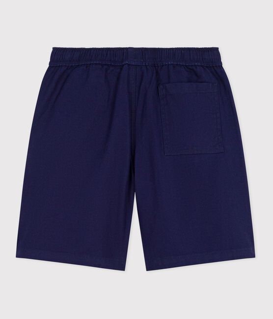 Bermudas cortas infantiles de algodón liso azul SOIR