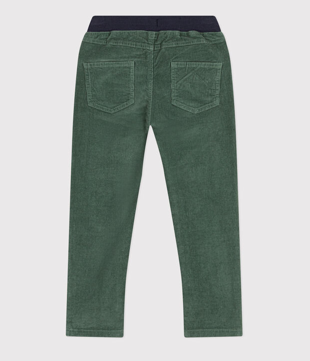 Pantal&oacute;n recto de terciopelo medio de ni&ntilde;a / ni&ntilde;o verde