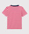 Camiseta de algodón de manga corta para niño rojo PEPS/blanco MARSHMALLOW