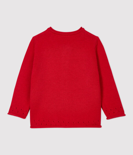 Cárdigan de punto de bebé. rojo TERKUIT