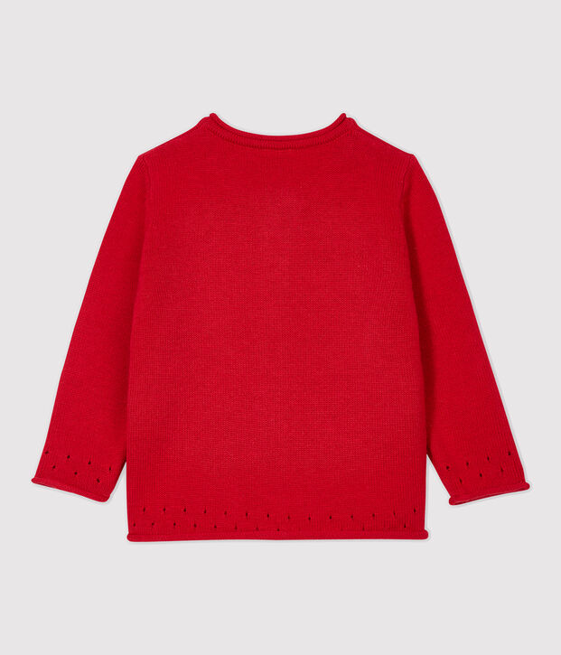 C&aacute;rdigan de punto de beb&eacute;. rojo