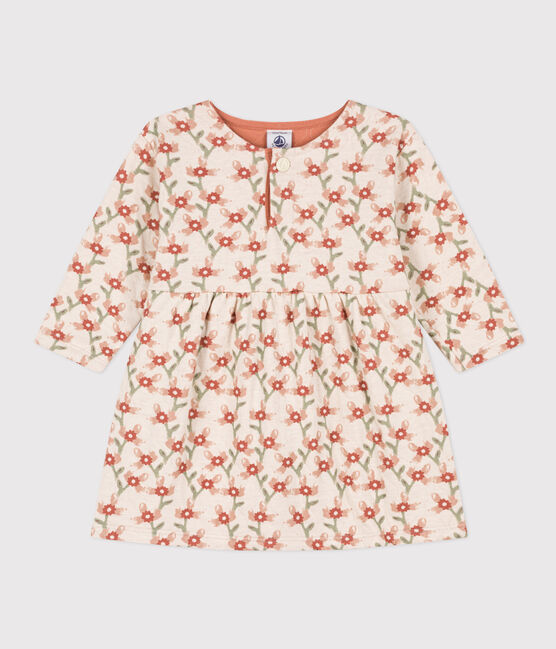 Vestido de manga larga de túbico acolchado estampado para bebé blanco AVALANCHE/ MULTICO