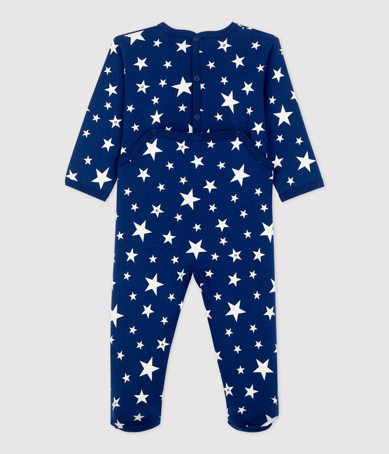 Pelele de bebé con estrellas de algodón azul MEDIEVAL/blanco MARSHMALLOW