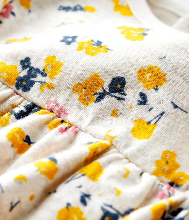 Vestido de manga larga para beb&eacute; ni&ntilde;a beige/multicolor