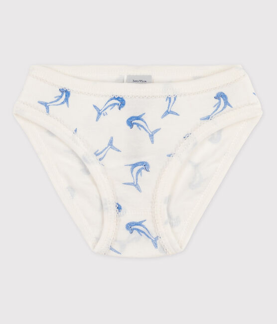 Braguita de algodón de niña blanco MARSHMALLOW/azul BLEU