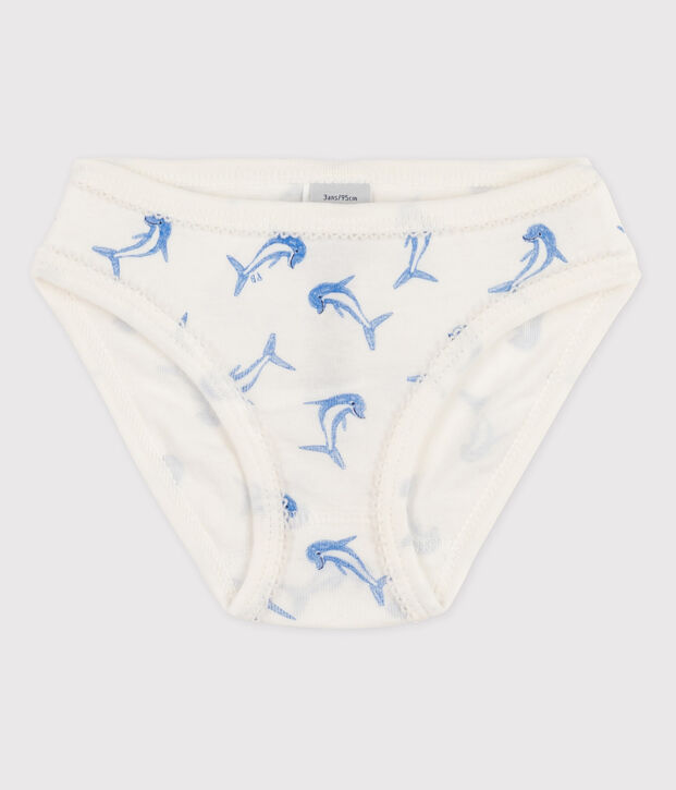 Braguita de algod&oacute;n de ni&ntilde;a blanco/azul