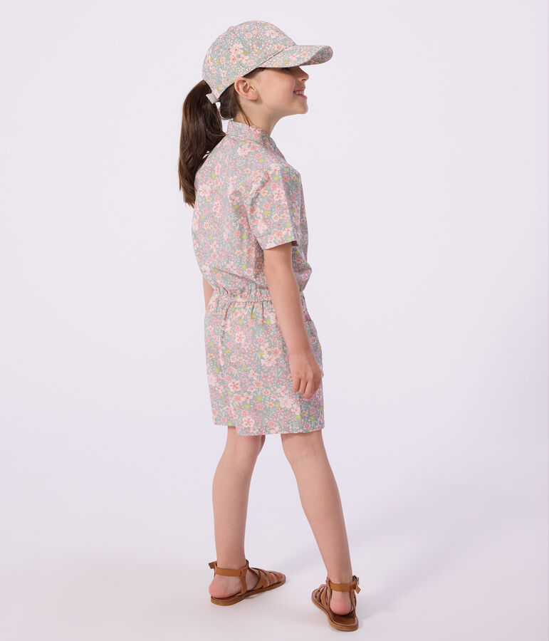 Mono corto infantil de algod&oacute;n azul/multicolor