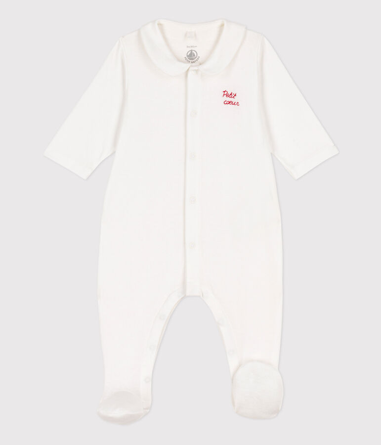 Pelele de algod&oacute;n con corazoncito blanco