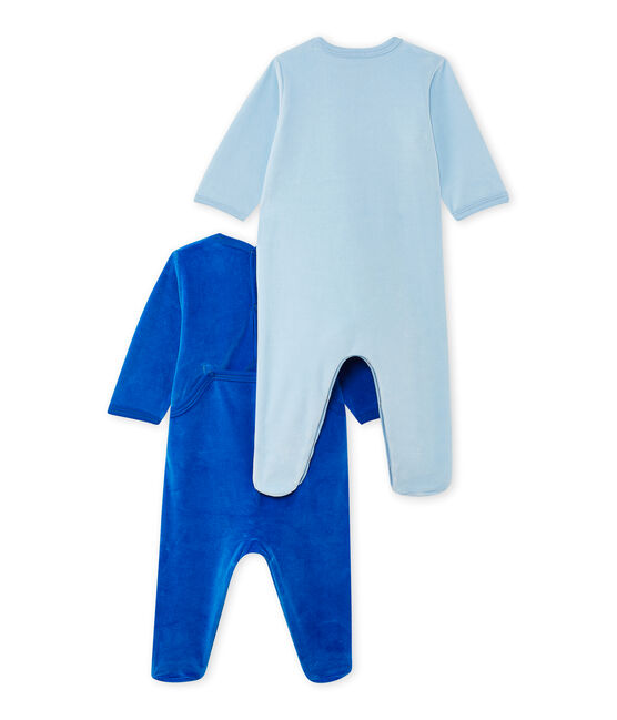 Lote de 2 pijamas de terciopelo para bebé niña blanco .