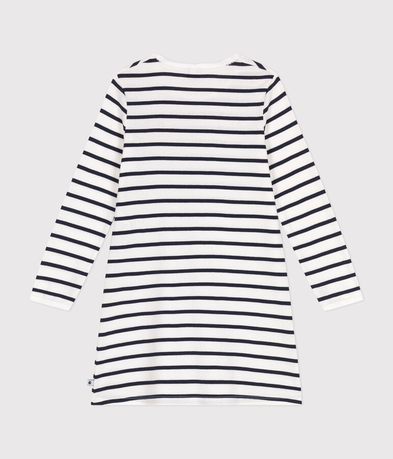 Camis&oacute;n infantil de algod&oacute;n a rayas blanco/azul