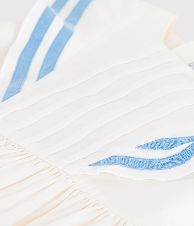 Vestido infantil de algod&oacute;n sin mangas blanco