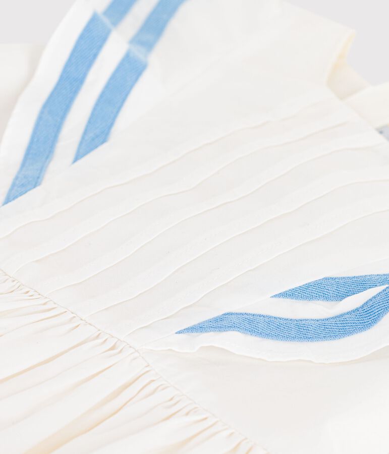 Vestido infantil de algod&oacute;n sin mangas blanco