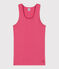 Camiseta lisa sin mangas Icónica de algodón para mujer rosa PEONIA