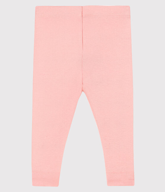 «Legging» de punto 1 x 1 liso para bebé niña. rosa CHEEK