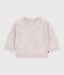 Jersey de lana y algod&oacute;n con flores bordadas para beb&eacute; rosa/multicolor