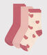 3 pares de calcetines infantiles de algodón con corazones
