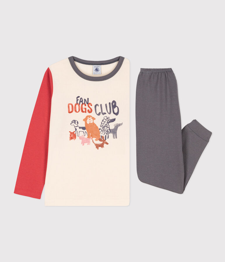 Pijama de algod&oacute;n para ni&ntilde;o/ni&ntilde;a gris/multicolor