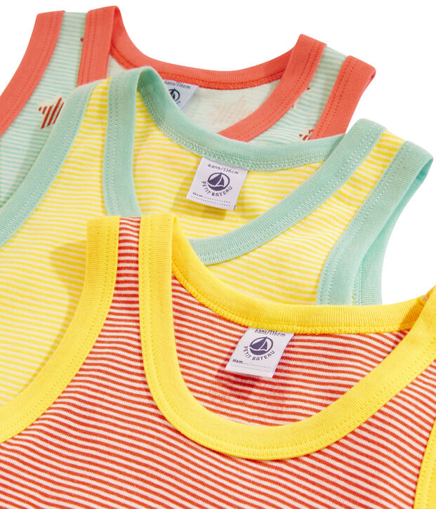 Tr&iacute;o de camisetas de tirantes para ni&ntilde;o multicolor