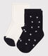 2 pares de calcetines de algodón con lunares para bebé